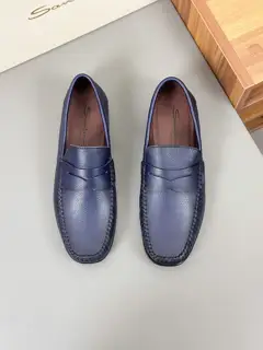 Santoni super soft leather loafers