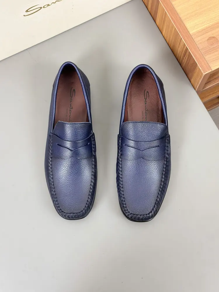 Santoni super soft leather loafers