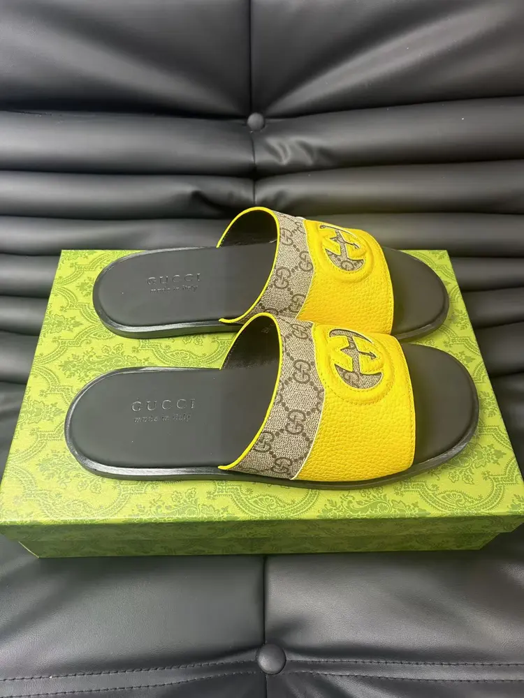 Gucci Double G Presbyopic Flip Flops Cross Sandals Thick Sole Slippers Beach Shoes
