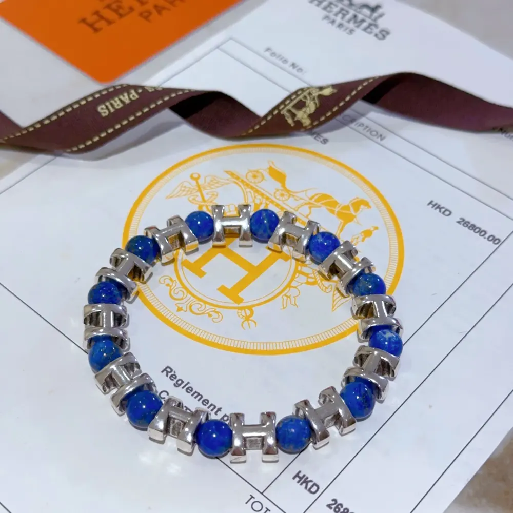 New product launch Hermas bracelet Luxury Hermes bracelet Natural stone bracelet for men