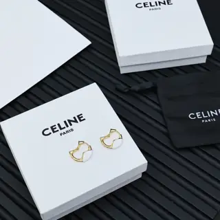 Celine Arc de Triomphe enamel earrings