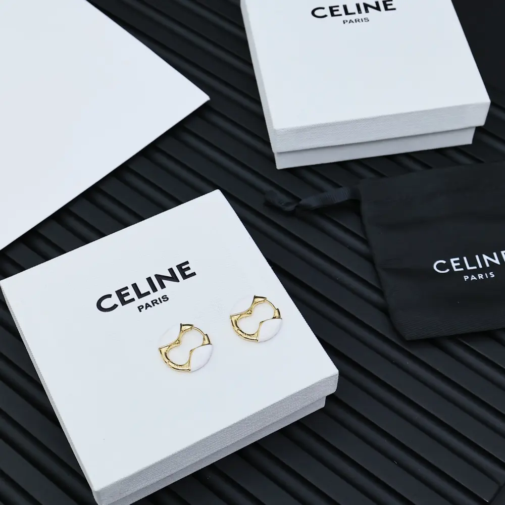 Celine Arc de Triomphe enamel earrings
