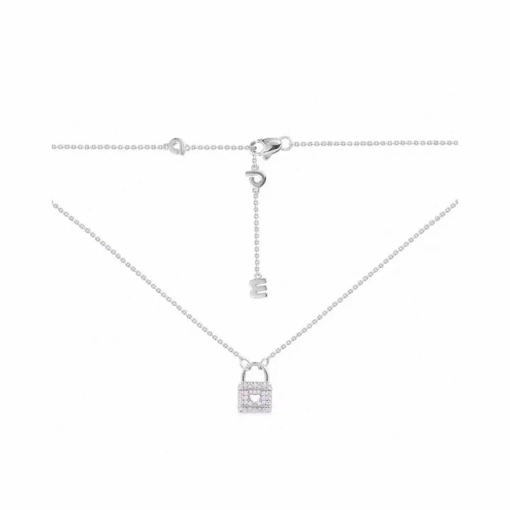 Apm monaco silver love lock pendant necklace
