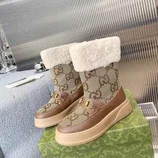 Gucci Merino sheepskin and fur snow boots