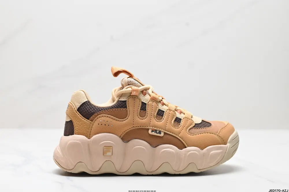 Etudes x FILA fabric synthetic leather TPU round toe lace-up thick sole shock-absorbing and F12W342103FIB