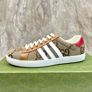 Gucci casual sneakers lace-up white shoes