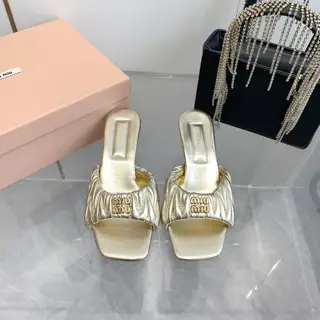 Miu Miu Miumi*2024ss new spring and summer flat lambskin sandals