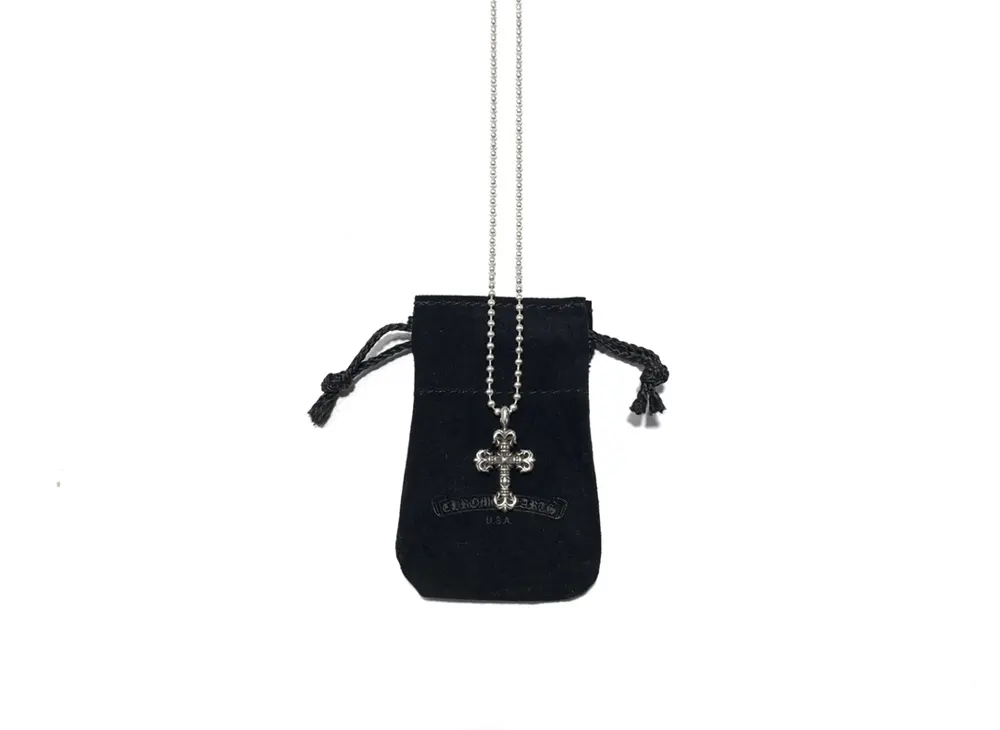 Chrome Hearts Mini Flame Cross Necklace
