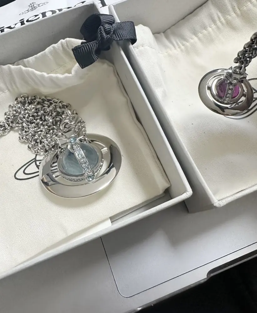 Vivienne Westwood Classic Large Ball Crystal Saturn Necklace
