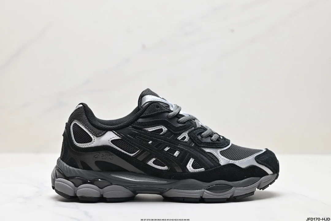ASICS GEL-NYC breathable mesh upper with some synthetic leather material uses new AHAR+ 1201A789-750