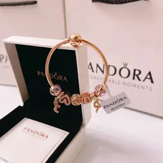 Pandora bracelet set rose gold size 17-21
