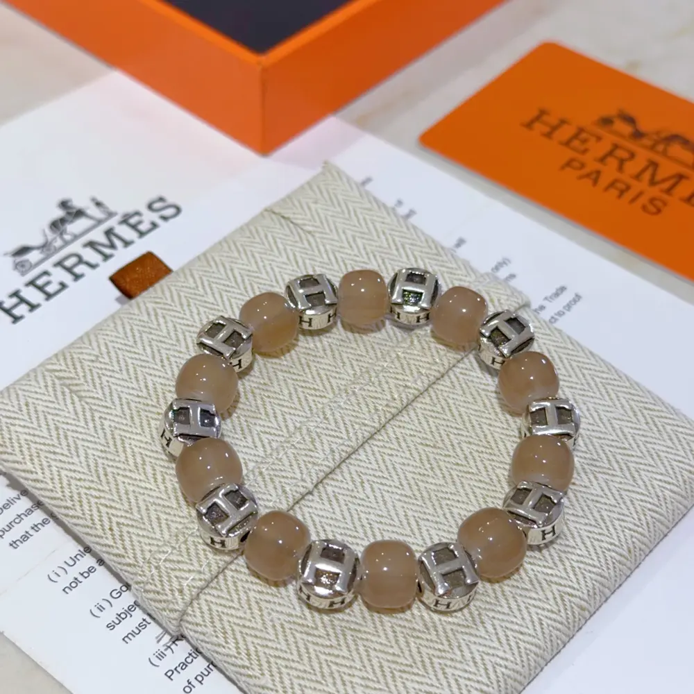 New product launch Hermas bracelet Luxury Hermes bracelet Natural stone bracelet for men