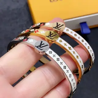 Louis Vuitton engraved lettering bracelet