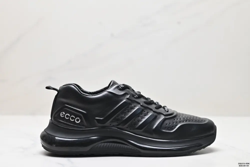 Ecco foreign trade men’s shoes leather cowhide hollow perforated summer thick