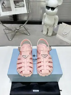 Prada new sandal series classic triangle buckle pig cage sandals classic upgrade comfort