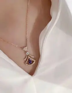 Bvlgari diamond blue fan-shaped skirt necklace
