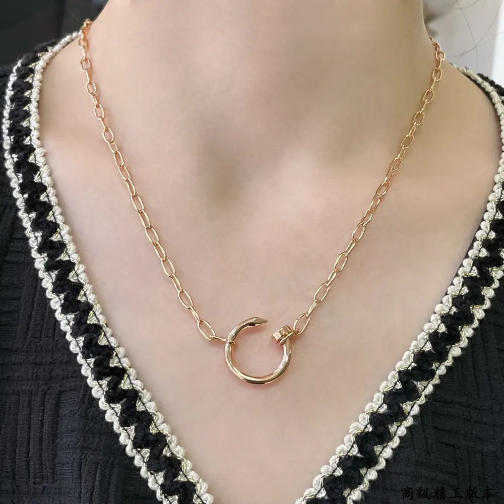 Cartier CNC thick chain polished nail necklace
