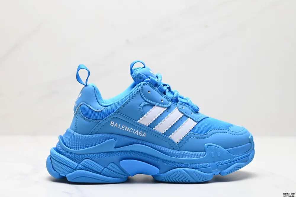 Adidas Originals x Balenciaga Triple S polyester fabric leather shock-absorbing non-slip 710021