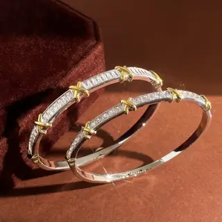 Tiffany square zircon model Bracelet