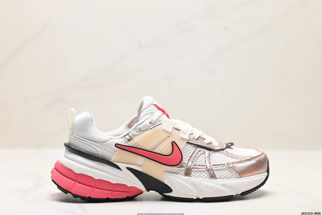Nike V2K RUN running shoes retro style mesh breathable sports shoes gray and silver tight HJ7389-838