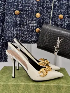 Gucci metal chain slingback sandals
