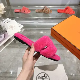 Hermès full leather rabbit fur model Shoes