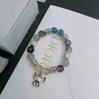 DIOR multi-element agate Thai silver style bracelet