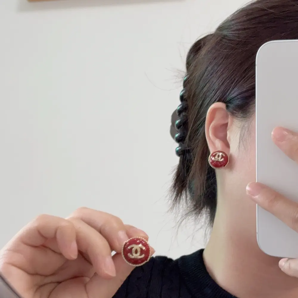 Chanel New Year Red Diamond Earrings