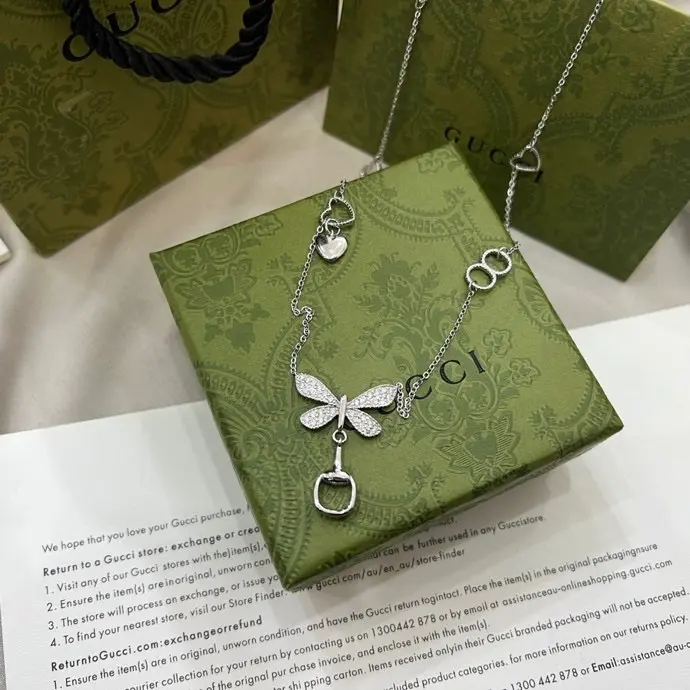 Gucci butterfly necklace