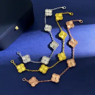 Van Cleef & Arpels Four-leaf Clover Four-leaf Flower Texture Five-flower Car Bracelet