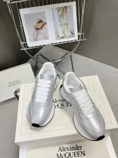 Alexander McQueen Sprint sports couple style. The side of the shoe is decorated with a