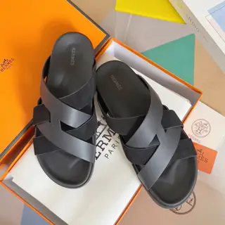 Hermès Kazimir series cross webbing waterproof platform sandals retro second uncle shoes H