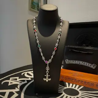 Chrome Hearts Classic retro multi-element necklace Scout flower pendant Concave and convex