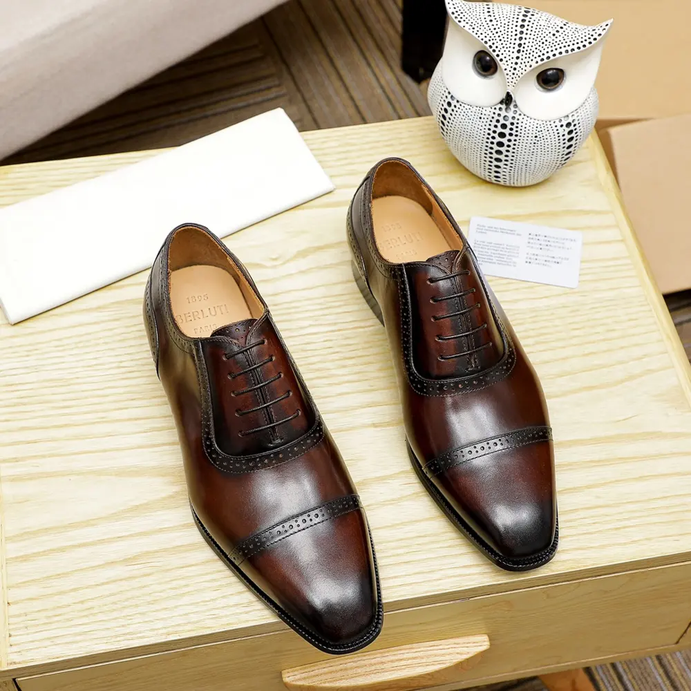 Berluti leather shoes top brand luxury top quality. Latest fashion casual shoes.. The upper