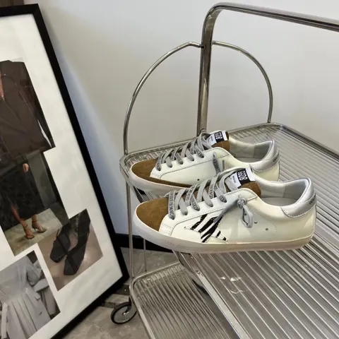 Golden Goose yellow edge silver tail red star couple style Shoes