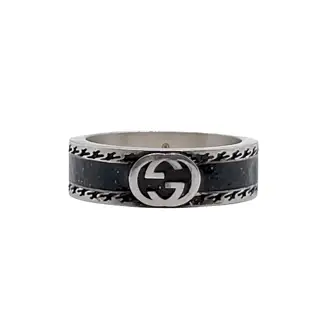Gucci black enamel ring