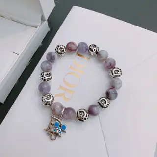 DIOR Multi-element natural stone agate Thai silver style bracelet