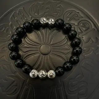 Chrome Hearts Classic Retro Multi-element Obsidian Bracelet