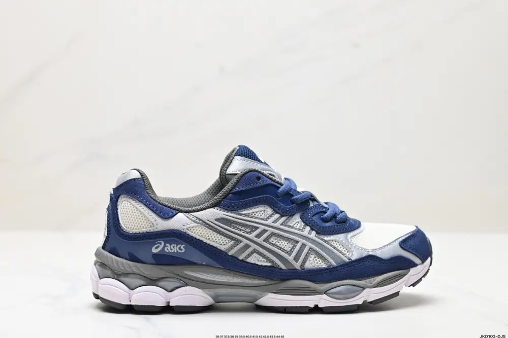 ASICS/Asics GEL-NYC 2055 breathable mesh upper with some synthetic leather material. Adopts 1201A789-100