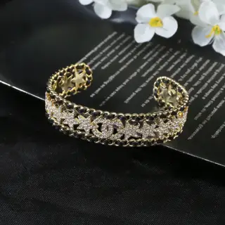 Chanel lambskin star bracelet