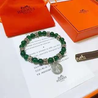New product launch Hermas bracelet Luxury Hermes bracelet Green agate bracelet for men and