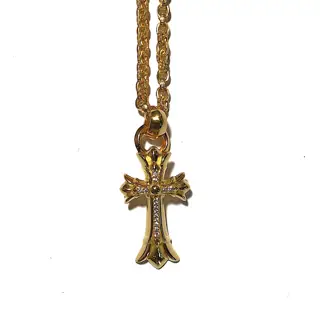Chrome Hearts gold-plated 22k stone-set necklace