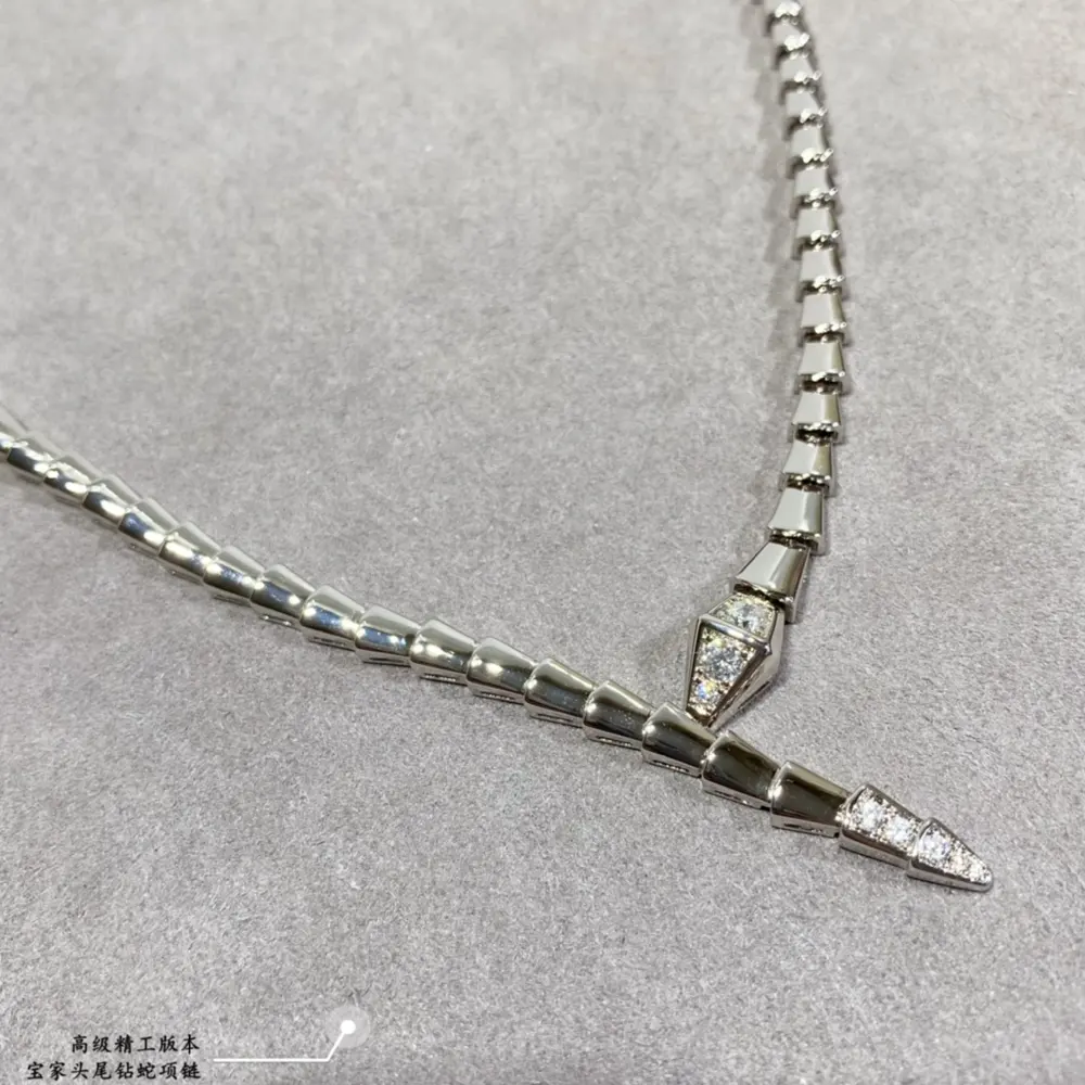 Bvlgari head and tail diamond snake necklace
