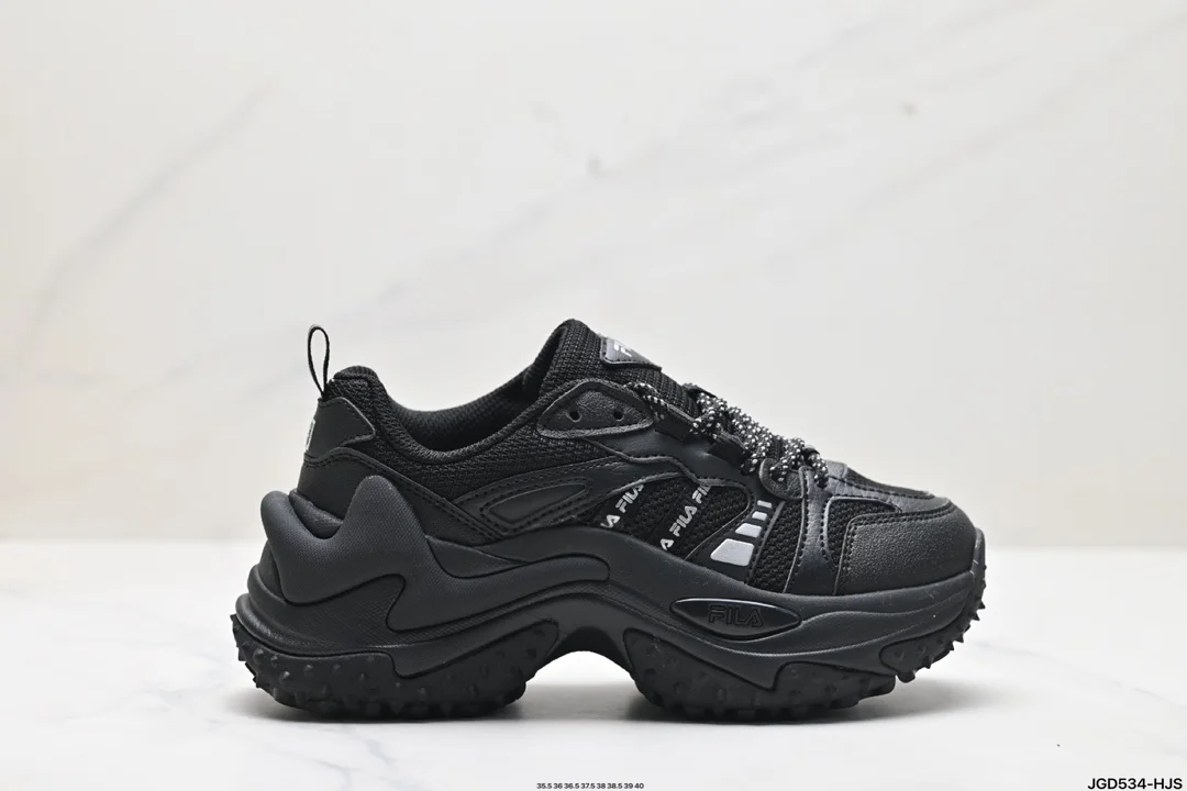 FILA Fishbone 3.0 Mesh Leather Comfortable and Versatile Thick-soled Low-top Comfortable F12W411105FSW