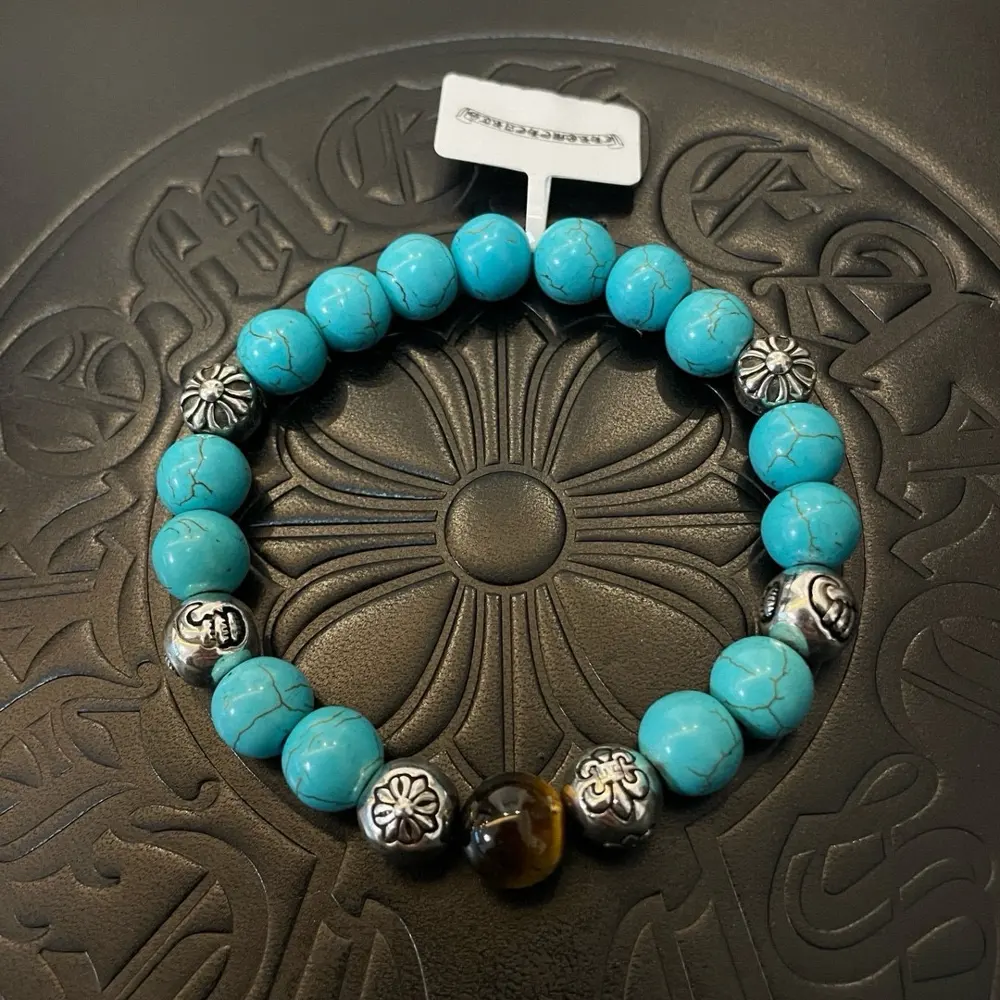 Chrome Hearts Classic Vintage Blue Turquoise Multi-element Bracelet