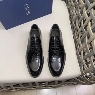 Dior Derby Shoes|Formal leather shoes with leather sole|Crafted with open-edge pearl