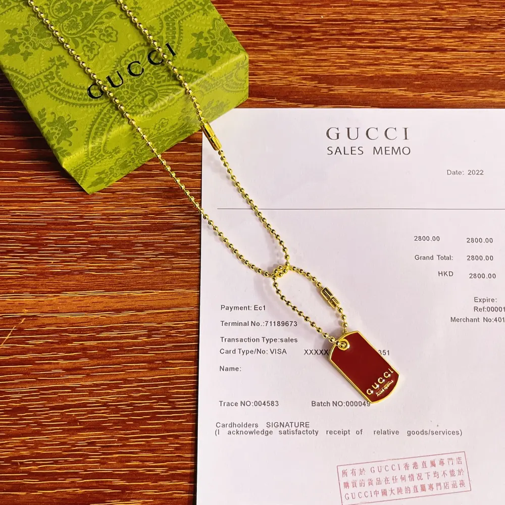 Gucci beaded pendant necklace [Angora red]