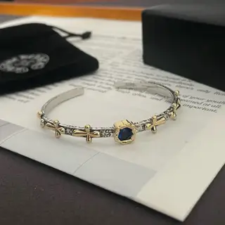 Chrome Hearts Classic Vintage Cross Sapphire Bracelet
