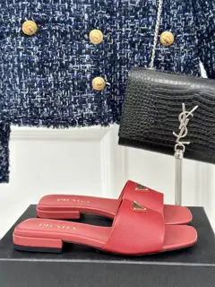 Prada triangle logo slippers series