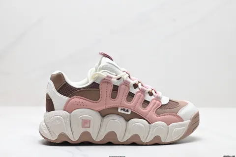 Fila fabric synthetic leather TPU round toe lace-up thick sole shock-absorbing and F12W342103CMR